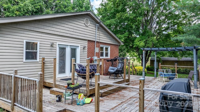 309 Sheldon St, Hudson, NC 28638 - deck featuring a grill and a pergola
