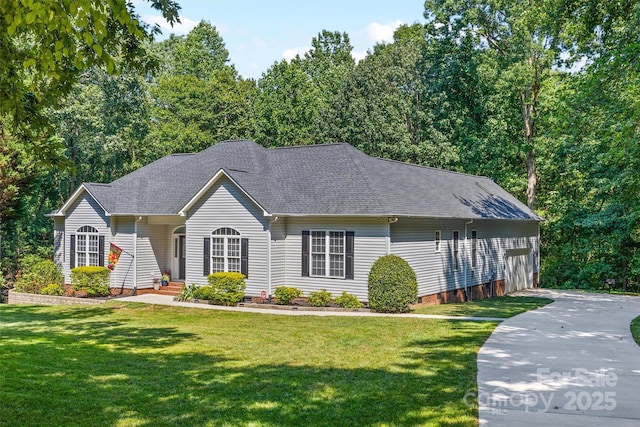 1528 Autumn Brook Ln, York, SC 29745 - view of front facade featuring a shingled roof, a front lawn, and crawl space