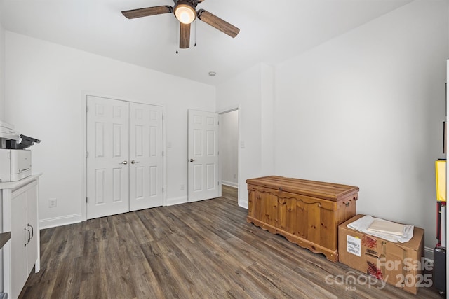 1528 Autumn Brook Ln, York, SC 29745 - bedroom featuring wood finished floors, a closet, and ceiling fan