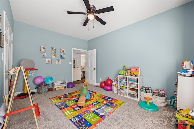 1528 Autumn Brook Ln, York, SC 29745 - rec room featuring carpet and a ceiling fan