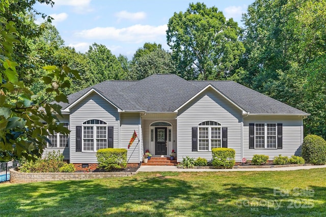 1528 Autumn Brook Ln, York, SC 29745 - view of front facade with a front lawn, roof with shingles, and crawl space
