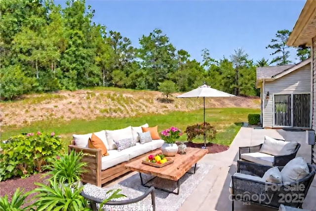 5237 Afterglow Ave, Concord, NC 28025 - view of patio / terrace with an outdoor living space
