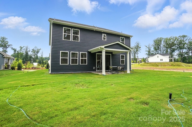 9945 Cask Way, Huntersville, NC 28078 - rear view of property with a patio and a lawn