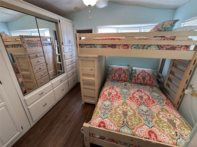 104 Pine St Unit 201, New London, NC 28127 - bedroom featuring dark wood-style flooring and vaulted ceiling