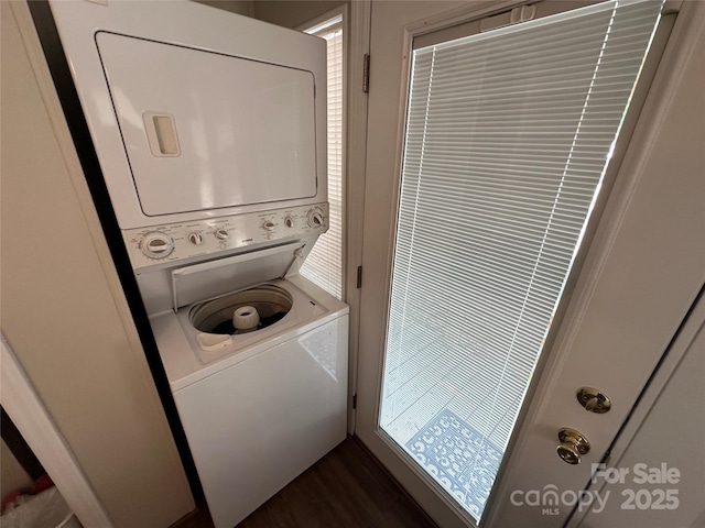 104 Pine St Unit 201, New London, NC 28127 - washroom featuring estacked washer and dryer