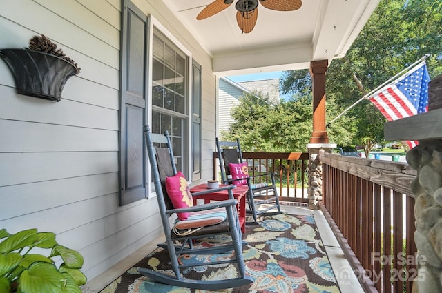 5005 Craftsman Ridge Dr, Matthews, NC 28104 - covered porch with ceiling fan