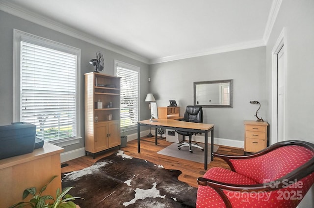 5005 Craftsman Ridge Dr, Matthews, NC 28104 - office area with crown molding and wood finished floors