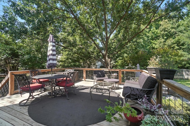 5005 Craftsman Ridge Dr, Matthews, NC 28104 - wooden terrace featuring outdoor dining area