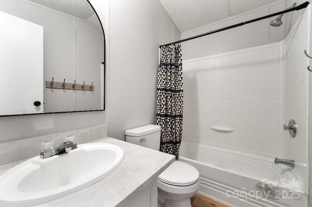 1354 Springwood Ln, Rock Hill, SC 29730 - full bathroom with shower / bath combo, vanity, and a textured ceiling