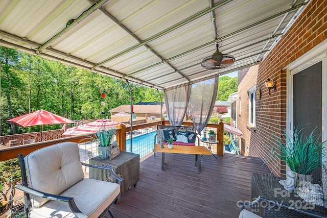 302 Redwood Pl, Lenoir, NC 28645 - wooden deck featuring an outdoor pool