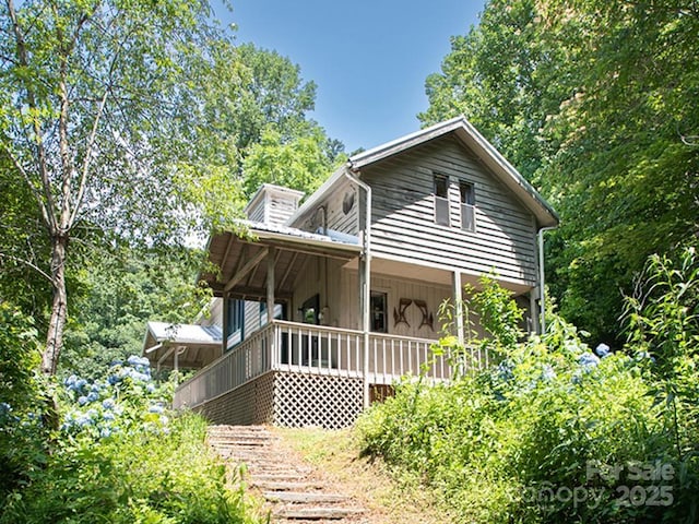 1090 Woolyshot Branch Rd, Hot Springs, NC 28743 - back of property featuring covered porch