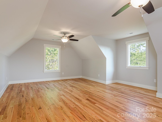 62 Sharp Rd W, Black Mountain, NC 28711 - additional living space featuring ceiling fan, light wood-type flooring, and lofted ceiling