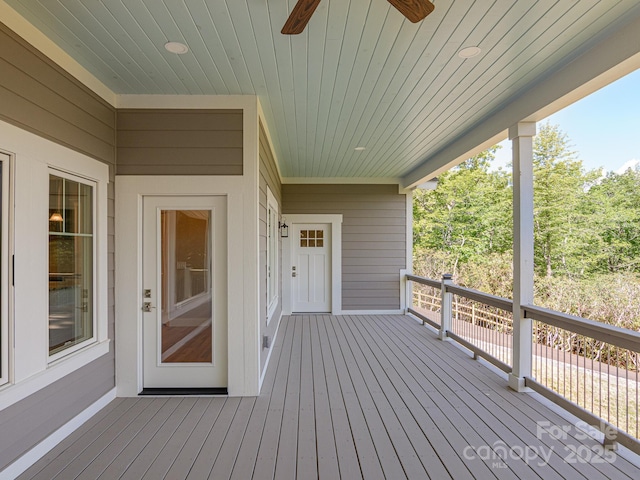 62 Sharp Rd W, Black Mountain, NC 28711 - wooden deck with a ceiling fan