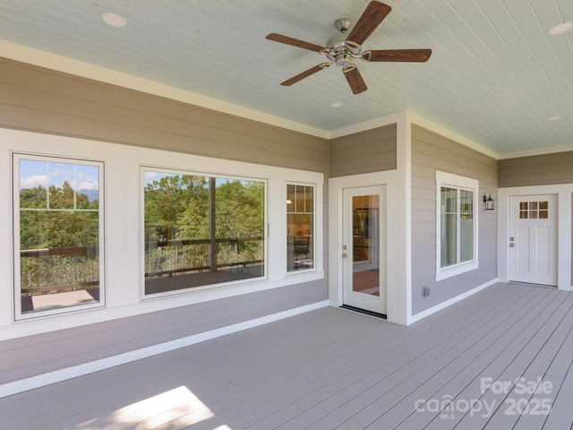 62 Sharp Rd W, Black Mountain, NC 28711 - wooden terrace with a ceiling fan