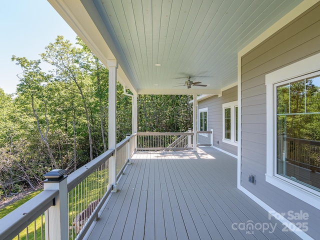 62 Sharp Rd W, Black Mountain, NC 28711 - wooden terrace with ceiling fan