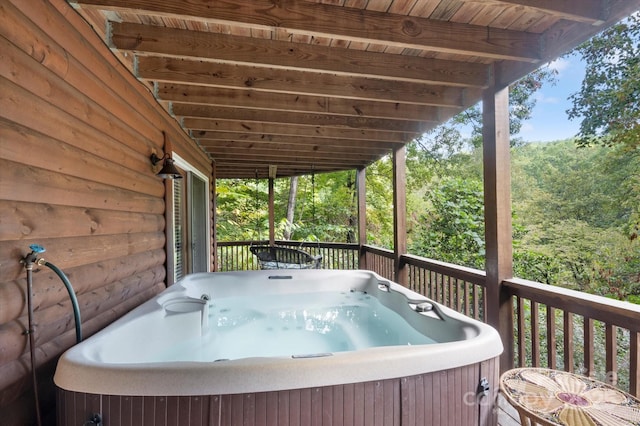 178 Anglers Way, Lake Lure, NC 28746 - wooden deck featuring a hot tub