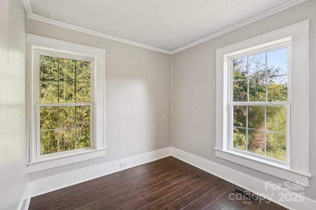 911 Elm St, Kannapolis, NC 28081 - spare room featuring dark wood-style floors and ornamental molding