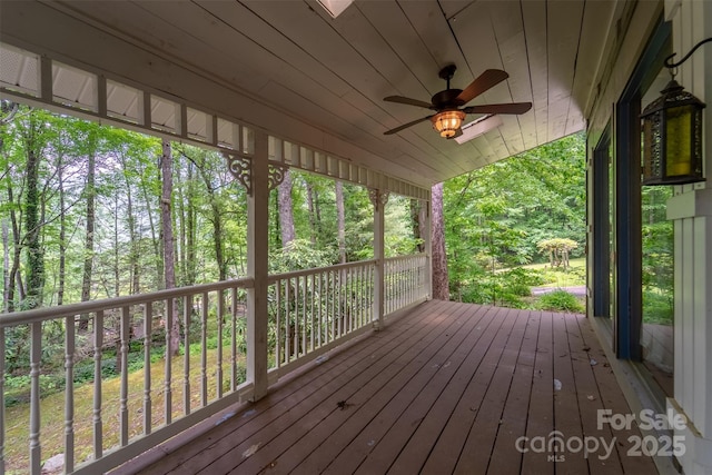 1504 Red Marble Rd, Andrews, NC 28901 - wooden deck with ceiling fan