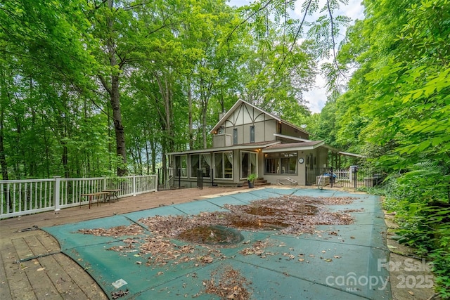 1504 Red Marble Rd, Andrews, NC 28901 - view of pool featuring a sunroom and a deck