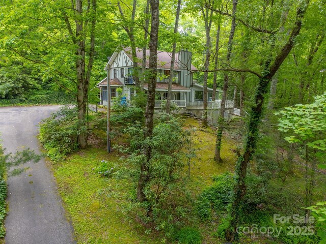 1504 Red Marble Rd, Andrews, NC 28901 - view of front of property featuring a forest view and asphalt driveway