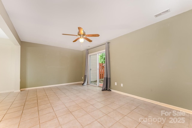 1250 Maple Shade Ln, Charlotte, NC 28270 - unfurnished room with ceiling fan and light tile patterned floors