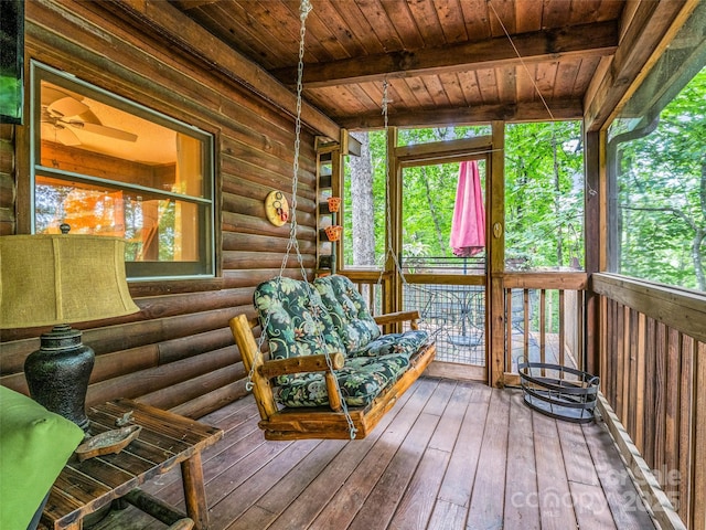116 Chalet Rd, Lake Lure, NC 28746 - sunroom with beam ceiling