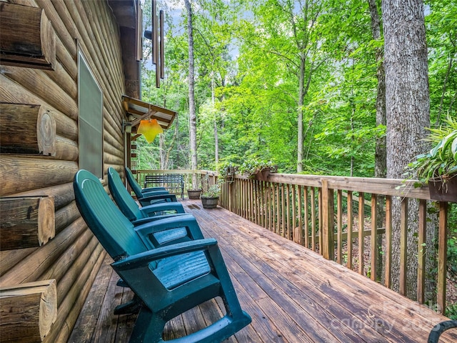 116 Chalet Rd, Lake Lure, NC 28746 - view of wooden terrace