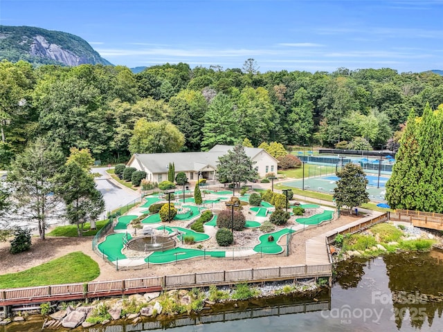 116 Chalet Rd, Lake Lure, NC 28746 - view of property's community with an area to practice putting and a mountain view