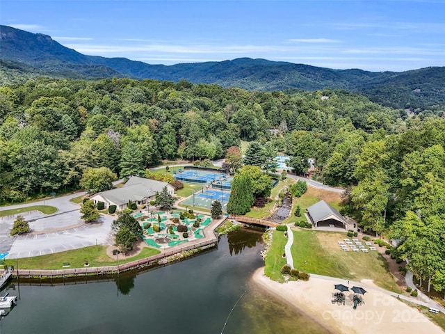 116 Chalet Rd, Lake Lure, NC 28746 - drone / aerial view of a heavily wooded area and mountains
