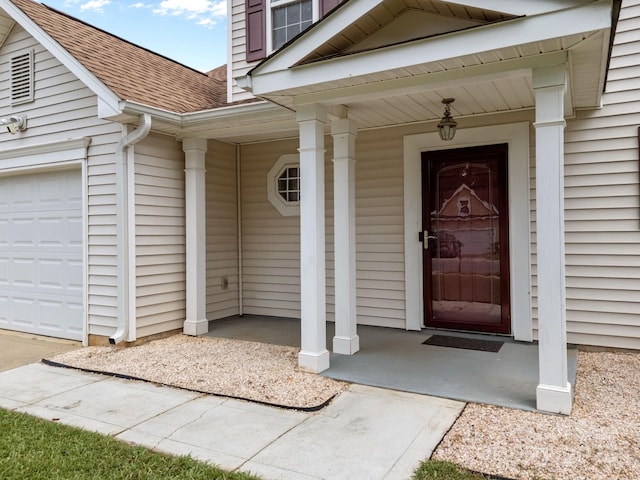 8009 Trotter Rd, Charlotte, NC 28216 - property entrance with roof with shingles and a porch