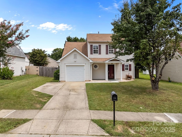 8009 Trotter Rd, Charlotte, NC 28216 - traditional home featuring concrete driveway, a garage, and roof with shingles