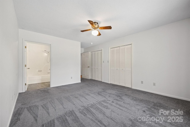 248 Pointe Cir, Rock Hill, SC 29732 - unfurnished bedroom with two closets, carpet floors, ensuite bathroom, and ceiling fan