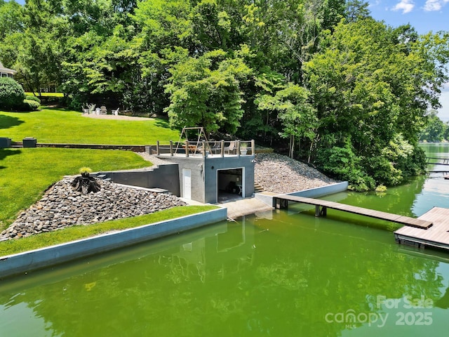 7040 Hyde St, Sherrills Ford, NC 28673 - dock with a yard, a water view, and view of scattered trees