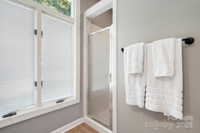7040 Hyde St, Sherrills Ford, NC 28673 - bathroom with a stall shower and tile patterned flooring