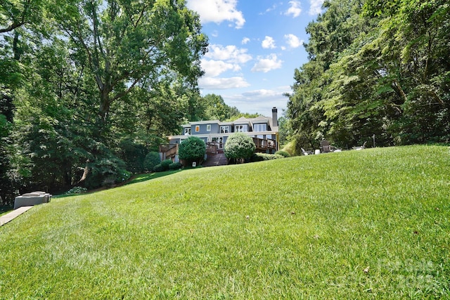 7040 Hyde St, Sherrills Ford, NC 28673 - view of grassy yard featuring a deck