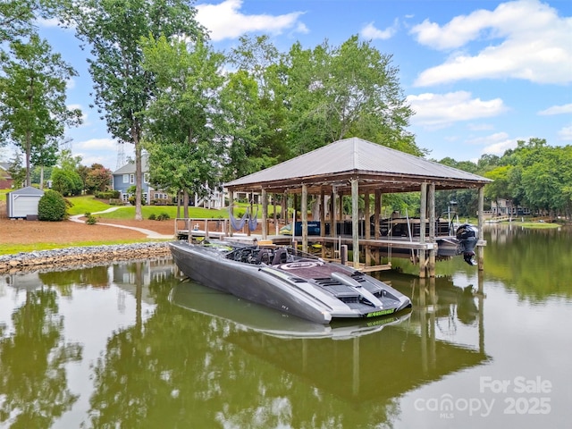 835 Misty Arbor Frd Unit 76, Clover, SC 29710 - dock area with a water view and boat lift