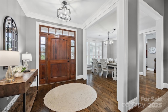 835 Misty Arbor Frd Unit 76, Clover, SC 29710 - foyer entrance featuring a chandelier, wood finished floors, and ornamental molding