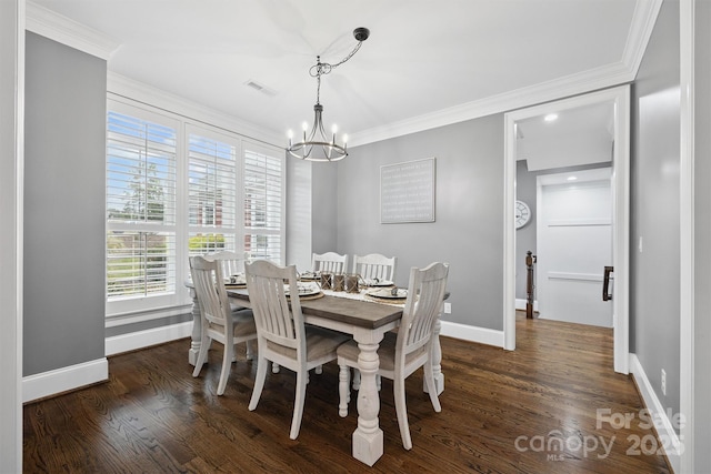 835 Misty Arbor Frd Unit 76, Clover, SC 29710 - dining room with a chandelier, crown molding, and dark wood-type flooring
