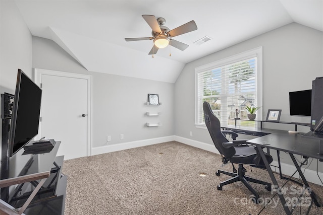 835 Misty Arbor Frd Unit 76, Clover, SC 29710 - carpeted office with lofted ceiling and ceiling fan