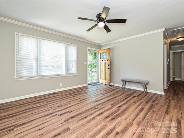 159 Valleydale Dr, Gastonia, NC 28056 - unfurnished room with crown molding, wood finished floors, and ceiling fan
