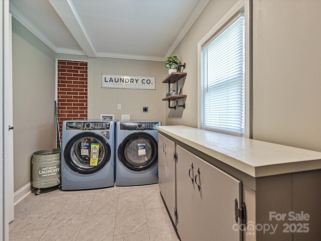 159 Valleydale Dr, Gastonia, NC 28056 - washroom with washer and clothes dryer and ornamental molding
