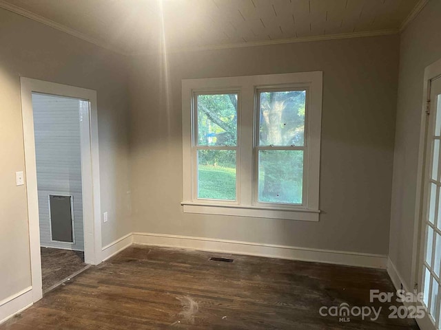 325 N Caldwell Ave, Newton, NC 28658 - spare room with dark wood finished floors and ornamental molding