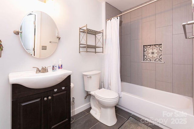 14 New Bern Dr, Fletcher, NC 28732 - bathroom with vanity, tile patterned flooring, and shower / bath combo with shower curtain