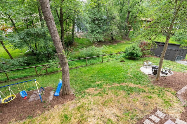 14 New Bern Dr, Fletcher, NC 28732 - view of yard with a playground
