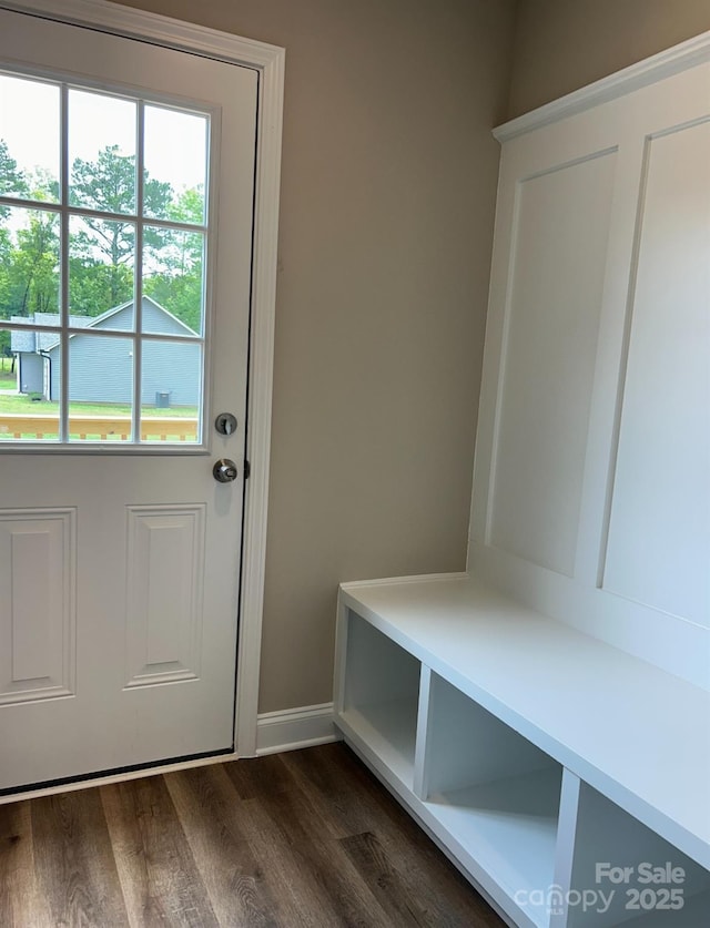32967 Poplar Lane Rd, Albemarle, NC 28001 - mudroom featuring dark wood finished floors and baseboards
