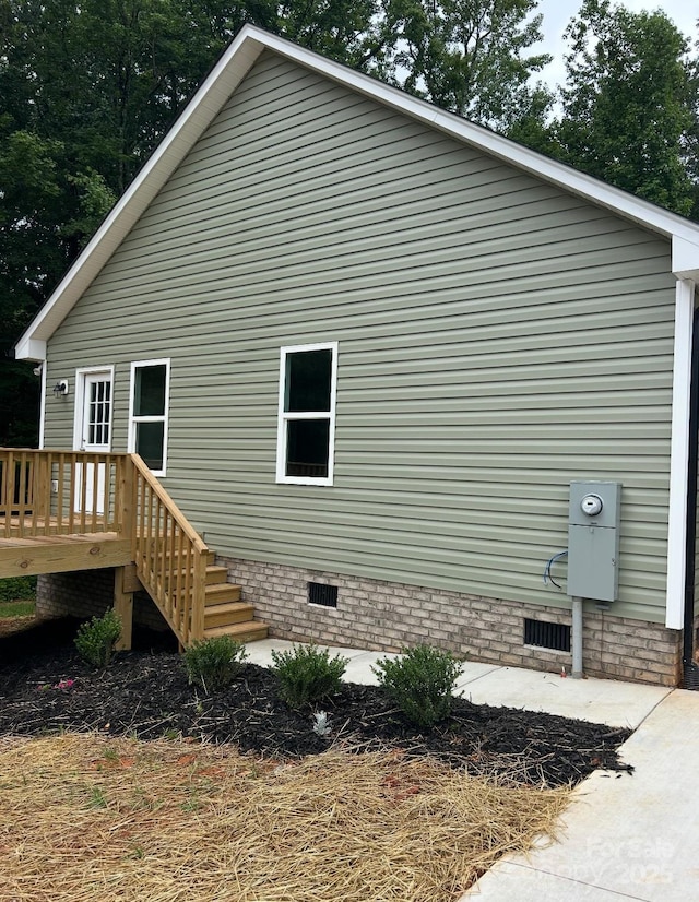 32967 Poplar Lane Rd, Albemarle, NC 28001 - view of property exterior with crawl space and a deck