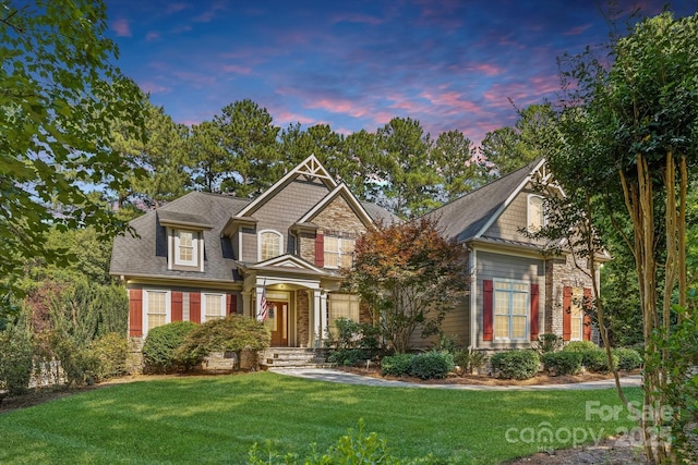 4552 Sawgrass Ct, Denver, NC 28037 - craftsman inspired home with a front lawn and stone siding