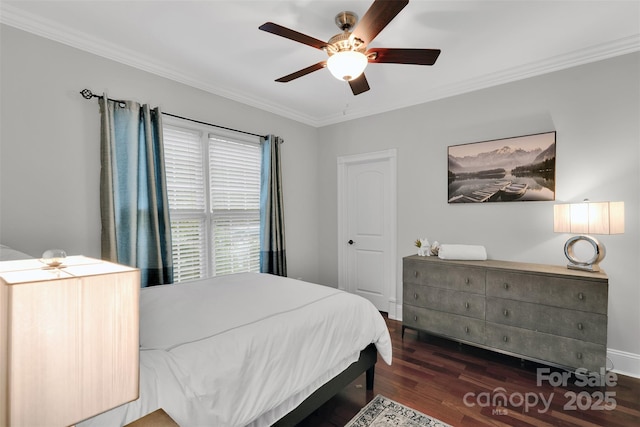 4552 Sawgrass Ct, Denver, NC 28037 - bedroom featuring crown molding, wood finished floors, and ceiling fan