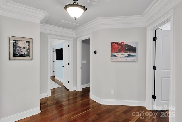 4552 Sawgrass Ct, Denver, NC 28037 - corridor with wood finished floors and crown molding