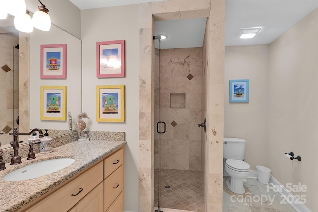 4552 Sawgrass Ct, Denver, NC 28037 - bathroom featuring vanity and a shower stall